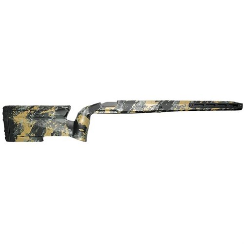 The GRAYBOE HALO UMC Compatible Fixed Stock offers durable polymer construction, refined ergonomics, M-LOK slots, and QD cups for a rugged shooting experience.