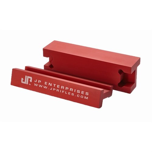 The J P Enterprises Universal Vice Clamps securely fit AR-15 and AR-308 uppers, featuring magnetic retention and adjustable cutouts for versatile use.
