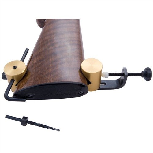 Achieve precise alignment and drilling of stock swivel stud holes with the robust Kleinendorst Sling Swivel Drill Jig, featuring anodized aluminum and a durable steel frame.