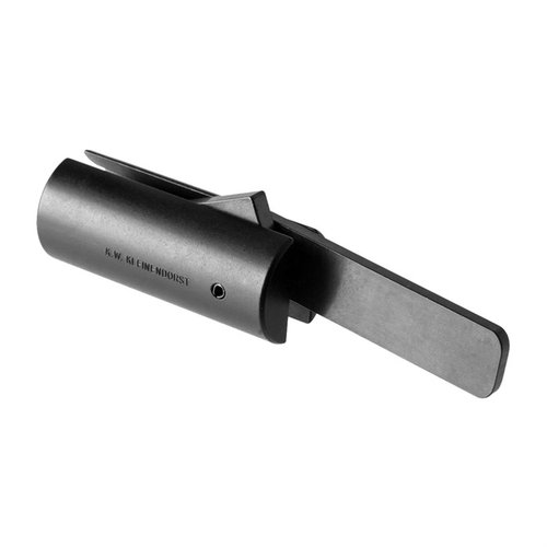 The Kleinendorst Remington Bolt Disassembly Tool allows for quick, safe removal of striker assemblies from Remington bolts, working effortlessly with cocked or relaxed springs.