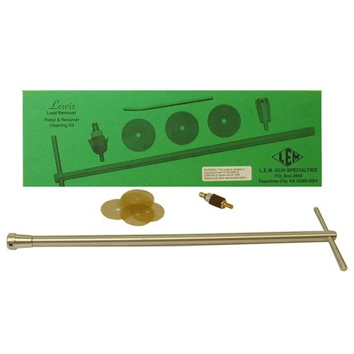 Effortlessly eliminate lead fouling from your pistol with the Lewis Lead Remover Kit, ensuring accuracy without damaging your firearm. Includes all necessary tools.