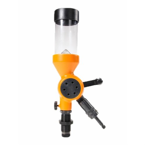 The Lyman Brass Smith Powder Measure offers precise powder measurement with a CNC-machined steel cylinder, adjustable micrometer, and ambidextrous handle for all calibers.