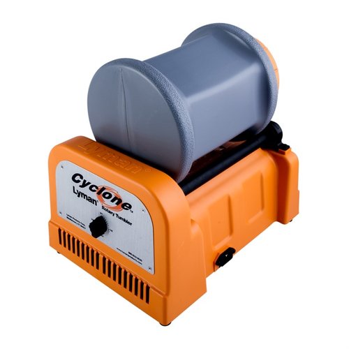 Achieve superior brass cleaning with the Lyman Cyclone Rotary Tumbler, featuring stainless steel media, a large capacity drum, and easy pin separation!