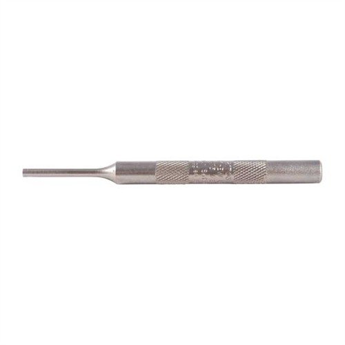 Discover Mayhew Steel's 1/8" Single Pin Punch, crafted from durable tool steel with a knurled body, ideal for precision work without binding in deep holes.