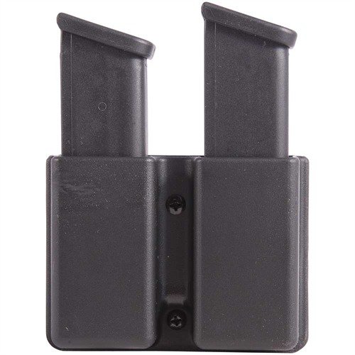 The BLACKHAWK Double Magazine Pouch features individually molded compartments, adjustable retention, and is designed for high capacity 9mm and .40 caliber magazines.