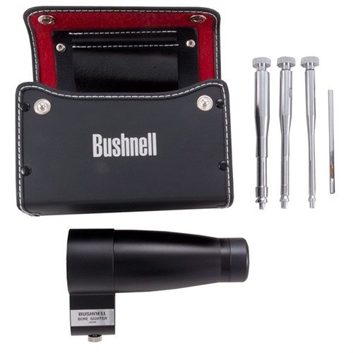 The Bushnell Professional Boresighter ensures precise initial sighting-in of scopes, saving time and ammo, with adjustable arbors for various calibers.