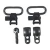 Uncle Mike's Quick Detach Swivels offer reliable split band clamps for easy attachment to barrels or magazine tubes, featuring 1" Super Swivels for secure use.