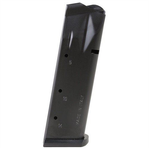 The MEC-GAR PARA P14 magazine is crafted from certified carbon steel, TIG welded for strength, heat treated for durability, and offers a reliable 14-round capacity.