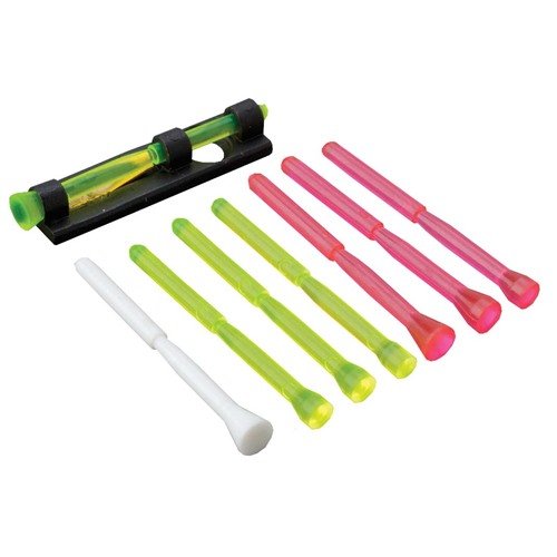 Enhance your shooting precision with the HIVIZ COMP SIGHT, featuring a light-gathering polymer rod, interchangeable light pipes, and a secure steel base for versatile use.