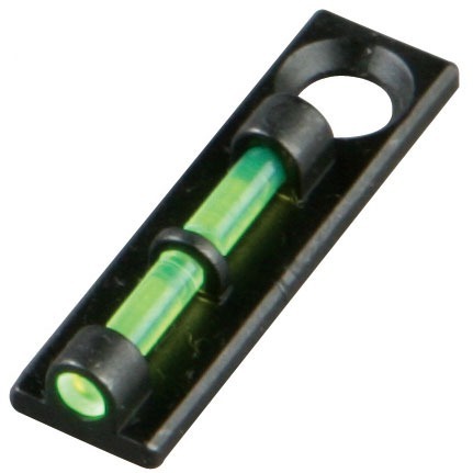 Enhance your shooting accuracy with the HIVIZ Shotgun Fiber Optic Flame Sight in green, designed to improve target visualization and fit all vent ribbed shotguns.