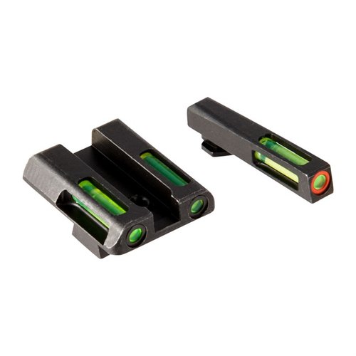 HIVIZ LiteWave H3™ sights offer exceptional visibility in any light, featuring green Tritium inserts and an orange front ring for quick alignment on your Glock 42/43.