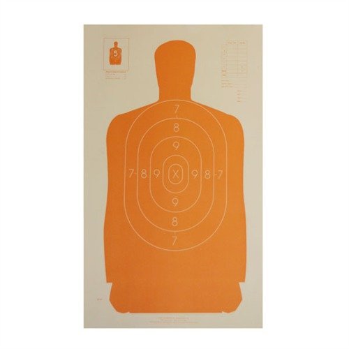 Enhance your shooting skills with National Target B-34 orange targets, designed for precision practice with clear scoring rings and durable paper construction.