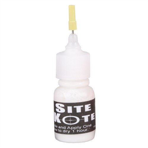 Enhance your shooting with SITE KOTE: high-pigment sight paint for quick touch-ups, flexible, long-lasting, and easy-to-apply with a needle applicator.