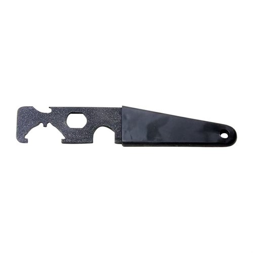 The PRO MAG AR-15 Carbine Stock Wrench/Multi-Tool offers essential tools like a castle-nut wrench and flash hider wrench, all in a durable, corrosion-resistant design.