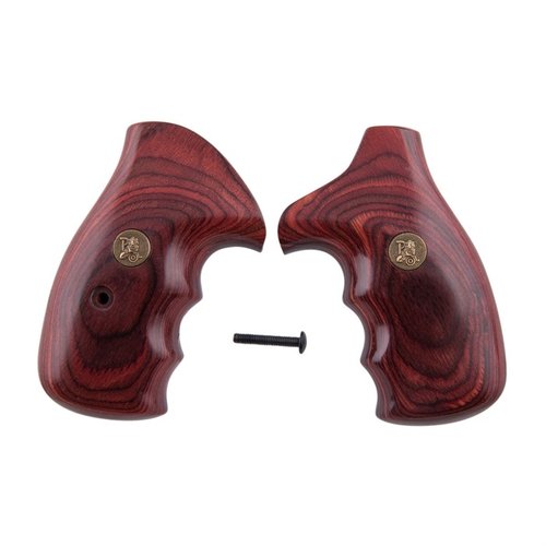 Enhance your S&W K,L Frame with Pachmayr Renegade Wood Laminate Grips for improved aesthetics, better grip, and easy installation on round butt models.