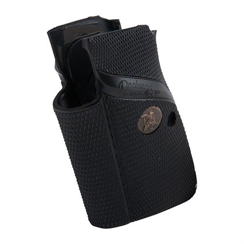 Enhance your Browning Hi-Power with Pachmayr's Signature Grips, featuring non-skid Neoprene rubber for a secure hold, no gun alteration needed.