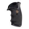 Enhance your shooting with Pachmayr's GRIPPER handgun grips, offering a no-slip grip and contoured finger grooves for accuracy, made from durable neoprene rubber.