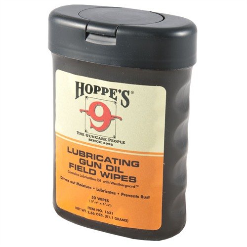HOPPES Lubricating Gun Oil Field Wipes offer a quick, effective solution for cleaning and protecting firearms in all weather, with 50 soft, absorbent, pre-saturated wipes.