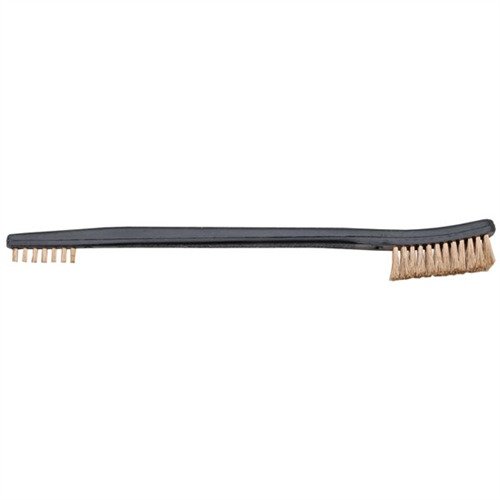 The HOPPE'S Utility Brush features durable phosphor bronze bristles for effective scrubbing, reaching tight spots with its double-ended design, perfect for cleaning small parts.