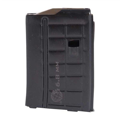 Durable steel magazines for 6.8mm ARs ensure reliable feeding with hardened bodies and tempered springs, compatible with .224 Valkyrie and .22 Nosler.