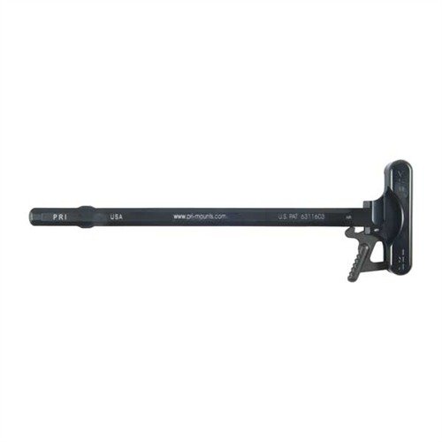 The Precision Reflex 308 AR Gas Buster Charging Handle features a gas deflection groove, extended latches for quick jam clearing, and a durable aluminum design.