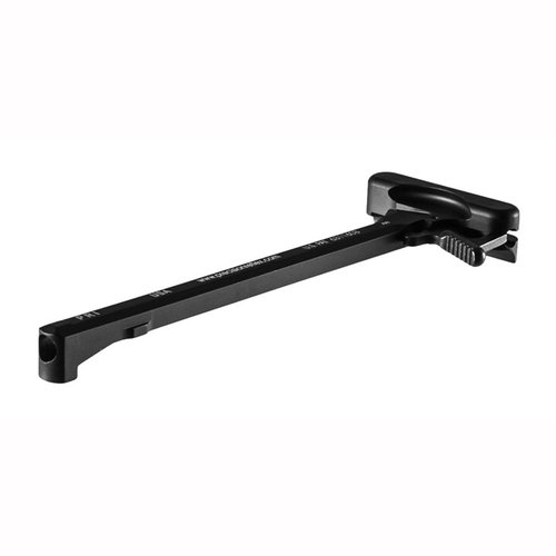 The Precision Reflex Gas Buster Charging Handle deflects gas blowback, ensuring safety, while its durable aluminum construction and various latch options enhance reliability.