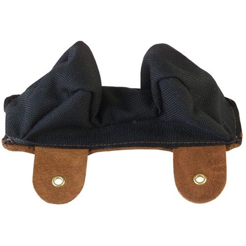 Discover the PROTEKTOR No. 1 & 1C Small Owl Ear Front Bags, crafted from top grain leather for smooth recoil, with a suede base for stability on your rifle rest.
