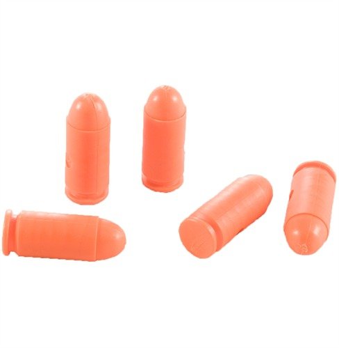 SAF-T-TRAINERS Dummy Rounds in vibrant orange ensure safe training with a distinct feel, preventing confusion with live rounds during Immediate Action exercises.