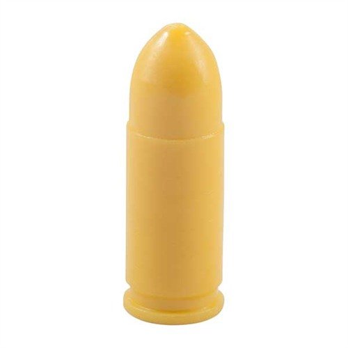 Enhance your training with SAF-T-TRAINERS 9mm Luger Dummy Rounds—brightly coloured, safe, and designed to prevent confusion with live rounds during drills.