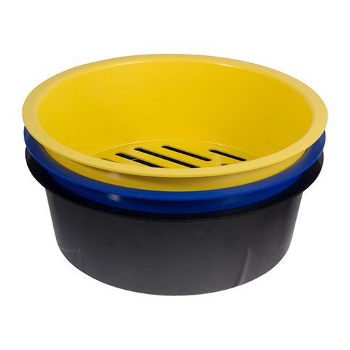 Effortlessly sort brass by caliber with the Shell Sorter™ 3 Pack; simply shake over a 5 gallon bucket for quick, efficient reloading and shooting.