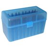MTM CASE-GARD FLIP TOP RIFLE AMMO BOX 223-RUGER 6X47 50 ROUND BLUE