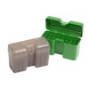 The MTM CASE-GARD Flip Top Rifle Ammo Box offers durability with its indestructible polypropylene, a 25-year hinge guarantee, and a secure Snap-Lock latch.