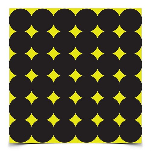 Experience instant feedback with self-adhesive Shoot-N-C targets that explode in color upon impact, ensuring visibility for all calibers, perfect for practice or competition.