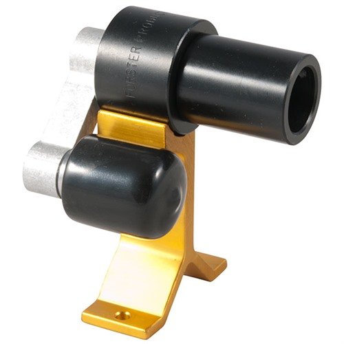 The Forster Deburring Tool Base enhances speed and ease-of-use for chamfering cases, reducing hand strain and allowing power drill compatibility for faster operation.