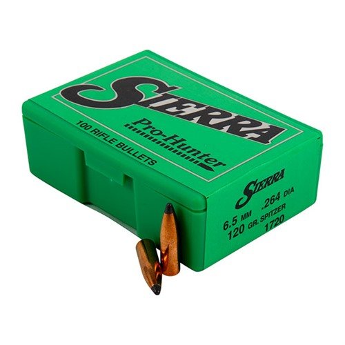 Experience superior accuracy and terminal performance with Sierra's 6.5mm 120 gr Spitzer Pointed Bullets, perfect for precision shooting and hunting.