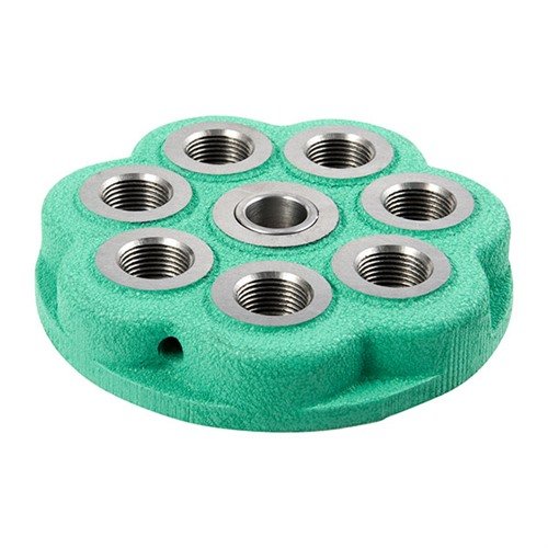 The Redding T-7 Extra Turret allows for quick caliber changes, offers seven stations for versatility, and ensures precise reloading for accuracy and efficiency.