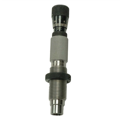 The Redding Competition Seater Die for 9mm Luger ensures precise bullet alignment and depth adjustment with a spring-loaded stem and micrometer for accuracy.