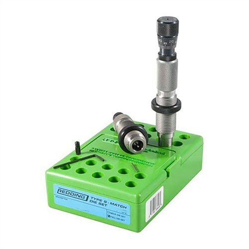 The Redding Type S Match Bushing Full Length Die Set for 25-06 Rem offers precise sizing and improved accuracy, ensuring consistent performance for competitive shooting.