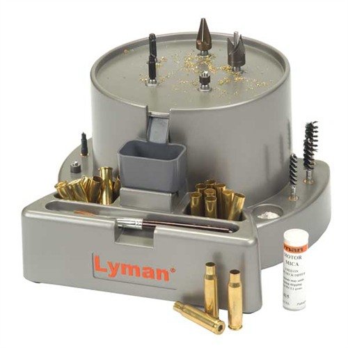 The Lyman Case Prep Xpress is an all-in-one power tool for quick brass prep, featuring a high-torque motor and essential attachments for efficient cleaning and deburring.