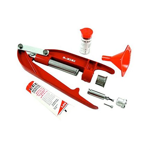 The Lee Breech Lock Hand Press Kit offers portable reloading with no bench mounting needed, ideal for apartment dwellers or range use, including essential tools.