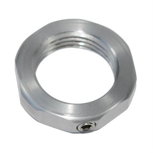 The L.E. Wilson Stainless Steel Lock Nut with set screw secures your reloading dies, ensuring precise depth adjustments and hassle-free removal and reinsertion.