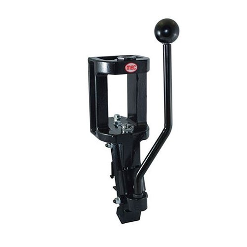 The MEC Marksman Single Stage Reloading Press features durable cast iron construction, self-centering shell holder, and compatibility with all 7/8-14 thread dies for precise reloading.