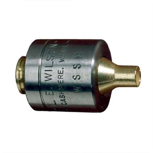 The L.E. Wilson 338 Norma Magnum Fired Case Holder ensures precision and uniformity in trimming, reaming, and deburring for optimal case performance.