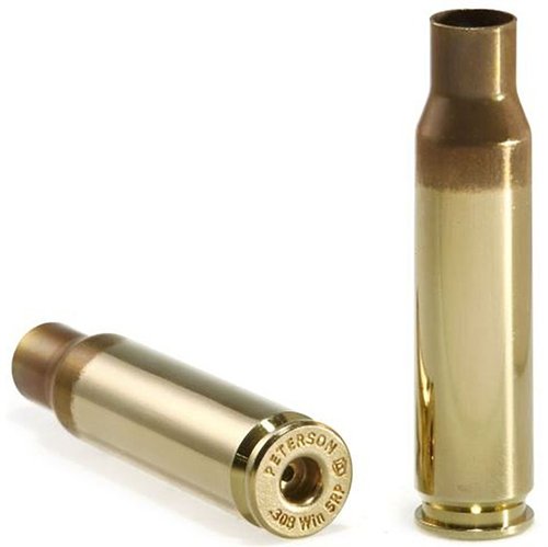 .308 Winchester Brass by Peterson Cartridge offers precision, consistency, and options for large or small primer pockets, enhancing powder ignition and velocity.