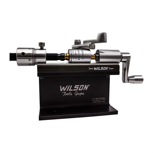The L.E. Wilson Case Trimmer Kit offers precision trimming for .17 - .45 caliber cases, featuring a durable stainless steel design and micrometer adjustments.