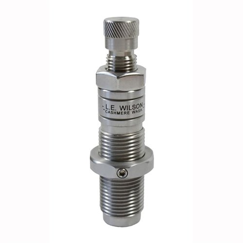 Achieve precise neck tension and body sizing with the L.E. Wilson Bushing Full Length Die, featuring durable heat-treated steel and interchangeable bushings.