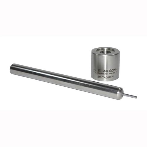 Effortlessly decap primers from your 50 caliber cases with the L.E. Wilson Decapping Pin & Base Set, featuring durable stainless steel construction for stability.