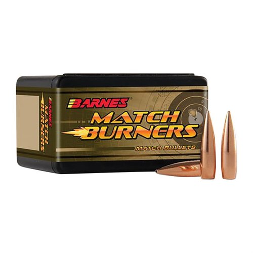Barnes Match Burner 6mm Bullets offer unmatched accuracy and affordability, perfect for competitive shooting and everyday plinking with pin-point precision.