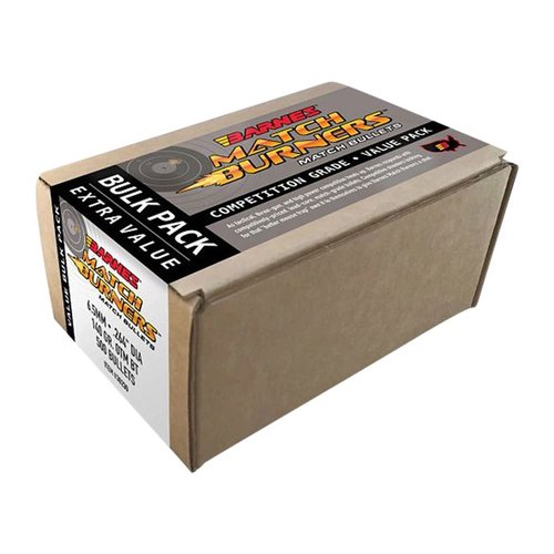 Barnes Match Burner 6.5mm bullets offer unmatched accuracy and affordability, perfect for competitive shooting and everyday plinking with pin-point precision.
