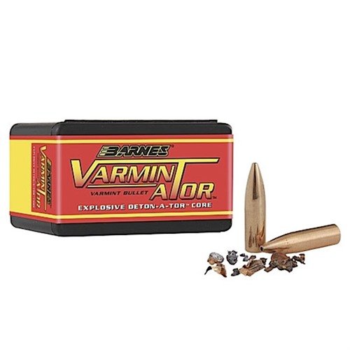Experience explosive performance with VARMIN-A-TOR 22 Caliber Hollow Point Flat Base Bullets, designed for rapid fragmentation and maximum impact on varmints.